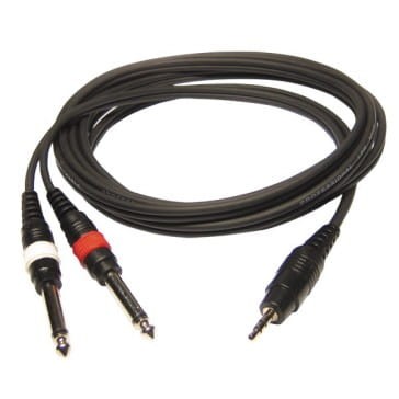 Przejdź do produktu HILEC CL-31/1,5 kabel przewód mini jack 3,5mm stereo - 2x jack mono 6,3mm 1,5m
