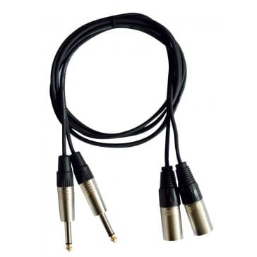 Przejdź do produktu HILEC CL-40/3 przewód kabel sygnałowy 2x jack mono 6,3mm - 2x XLR męski 3m