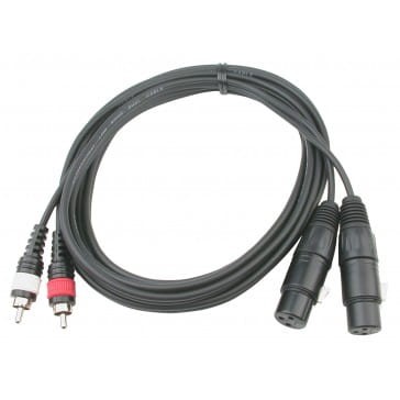 Przejdź do produktu HILEC CL-25/3 przewód kabel 2x cinch RCA - 2x XLR żeński 3m 3m